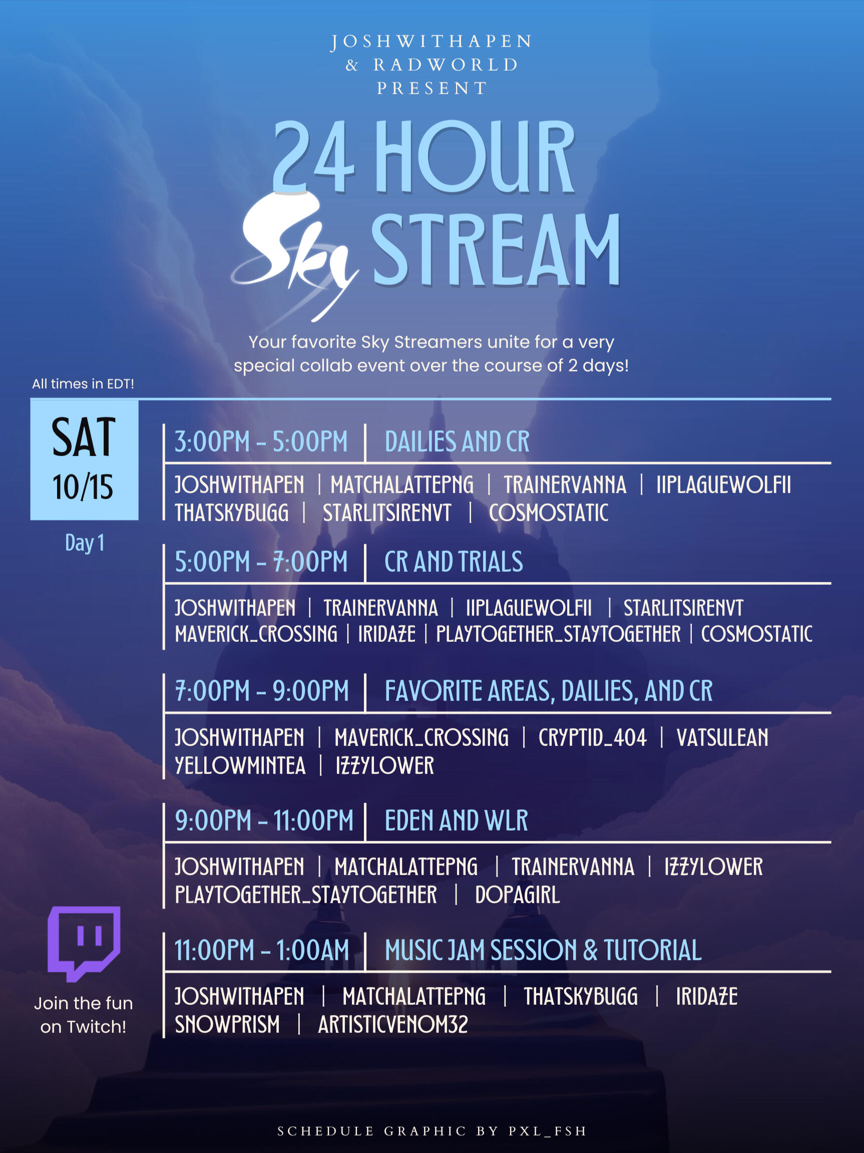 Schedule for 24 Hour Sky Stream